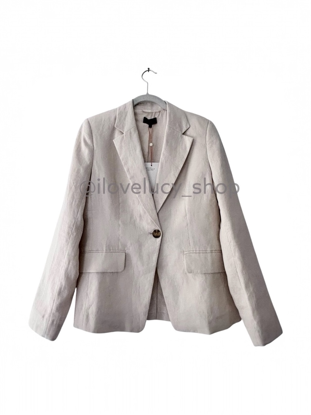 Quince Sand Linen Structured Blazer XS NWT Sold Out Color